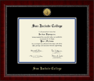 San Jacinto College Gold Engraved Medallion Diploma Frame in Sutton