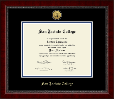 San Jacinto College diploma frame - Gold Engraved Medallion Diploma Frame in Sutton