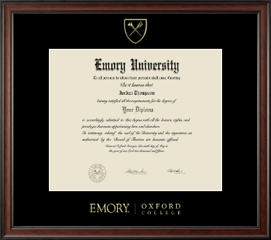 Emory Oxford College diploma frame - Gold Embossed Diploma Frame in Studio