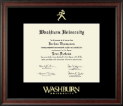 Washburn University Gold Embossed Diploma Frame in Studio