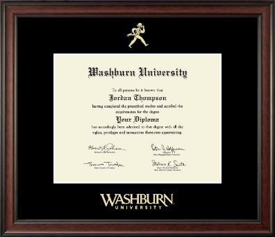 Washburn University diploma frame - Gold Embossed Diploma Frame in Studio