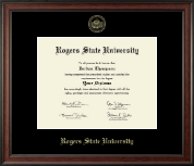 Rogers State University Gold Embossed Diploma Frame in Studio