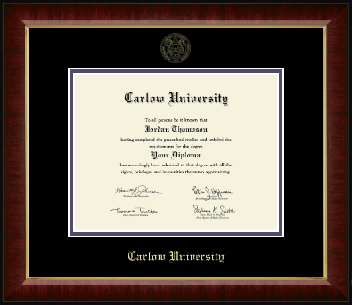 Carlow University diploma frame - Gold Embossed Diploma Frame in Murano