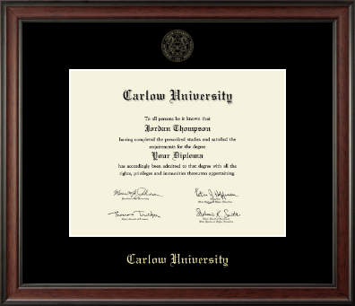 Carlow University diploma frame - Gold Embossed Diploma Frame in Studio
