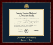 Howard University School of Law Gold Engraved Medallion Diploma Frame in Sutton