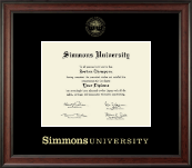 Simmons University Gold Embossed Diploma Frame in Studio