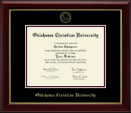 Oklahoma Christian University Gold Embossed Diploma Frame in Gallery