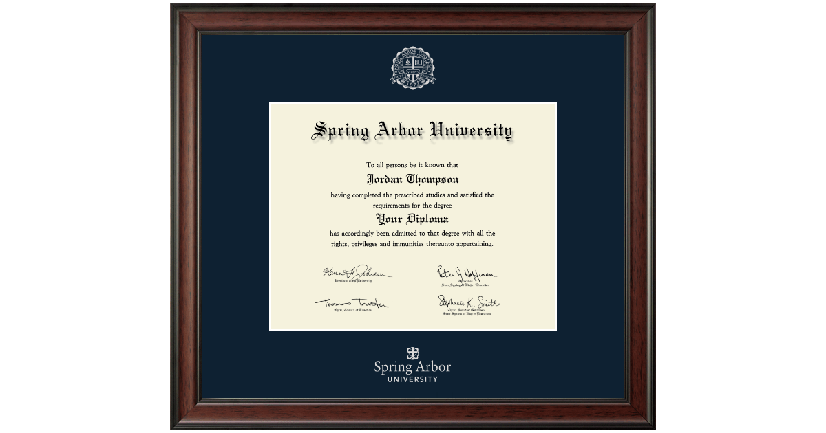 Silver Embossed Diploma Frame in Studio Spring Arbor University Item