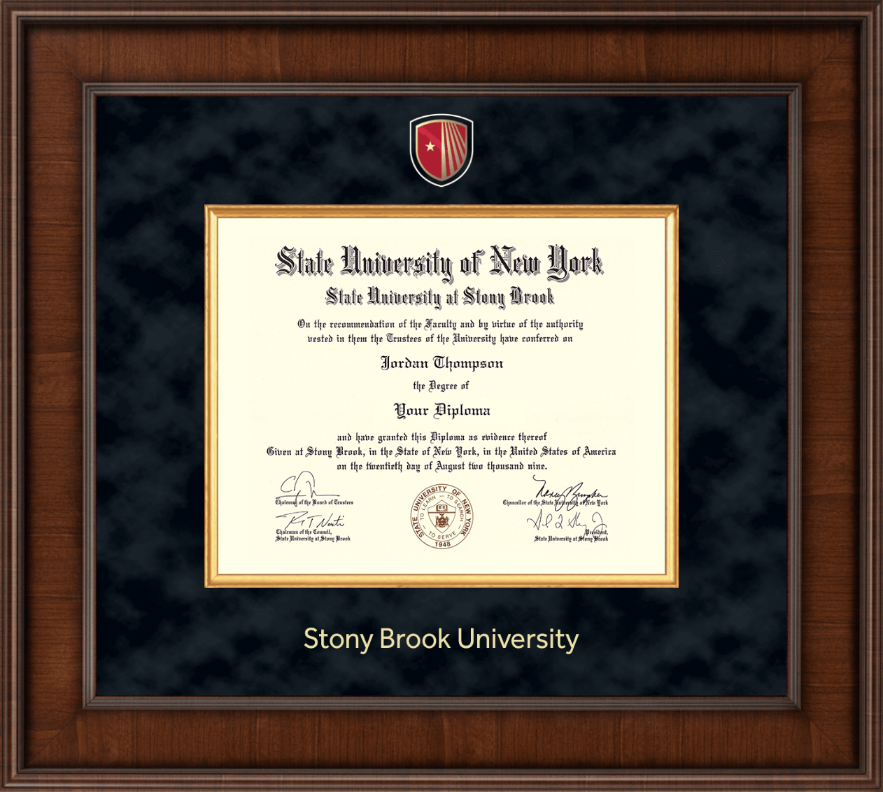 Stony Brook University, The State University of New York Presidential Masterpiece Diploma Frame