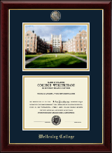 Wellesley College diploma frame - Campus Scene Masterpiece Medallion Diploma Frame in Gallery