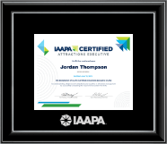 International Association of Amusement Parks and Attractions certificate frame - Silver Embossed Certificate Frame in Onyx Silver