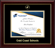 Gold Coast Schools Gold Embossed Certificate Frame in Gallery