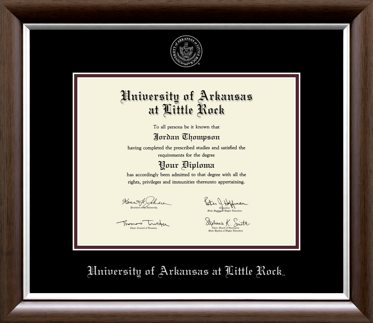 University of Arkansas at Little Rock Silver Embossed Diploma Frame in