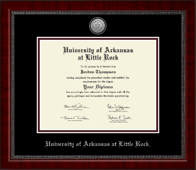 University of Arkansas at Little Rock diploma frame - Silver Engraved Medallion Diploma Frame in Sutton