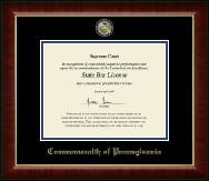 Commonwealth of Pennsylvania Masterpiece Medallion Diploma Frame in Murano