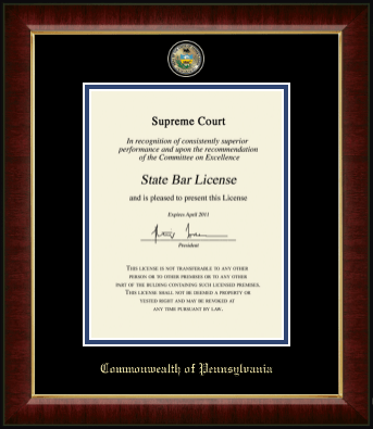 Commonwealth of Pennsylvania diploma frame - Masterpiece Medallion Diploma Frame in Murano