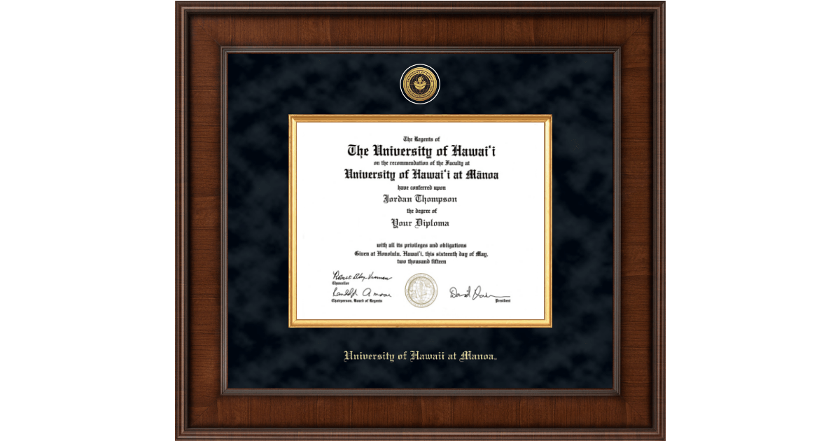 University of Hawaii At Manoa Diploma Frame | Church Hill Classics