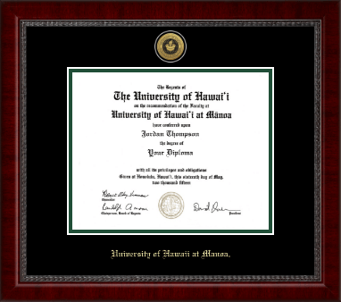 University of Hawaii at Manoa diploma frame - Gold Engraved Medallion Diploma Frame in Sutton
