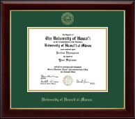 University of Hawaii at Manoa Gold Embossed Diploma Frame in Gallery