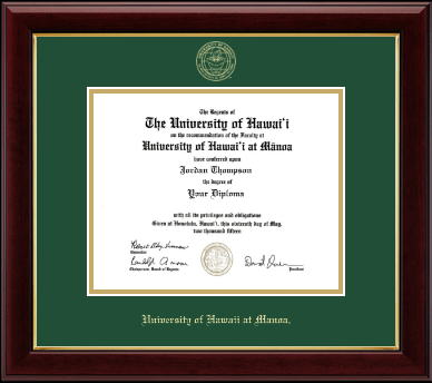 University of Hawaii at Manoa diploma frame - Gold Embossed Diploma Frame in Gallery
