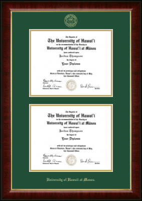 University of Hawaii at Manoa diploma frame - Double Diploma Frame in Murano