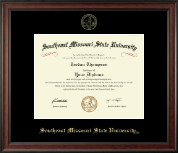 Southeast Missouri State University Gold Embossed Diploma Frame in Studio