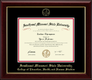 Southeast Missouri State University diploma frame - Gold Embossed Diploma Frame in Gallery