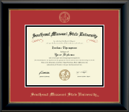 Southeast Missouri State University Gold Embossed Diploma Frame in Onyx Gold