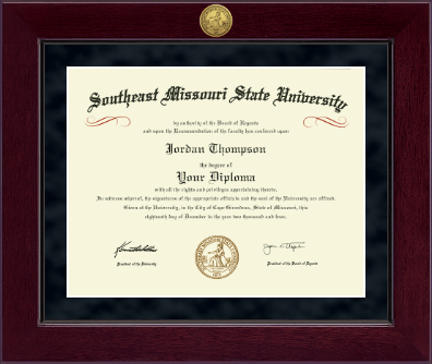 Southeast Missouri State University diploma frame - Millennium Gold Engraved Diploma Frame in Cordova