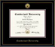 Cumberland University Gold Engraved Medallion Diploma Frame in Onexa Gold