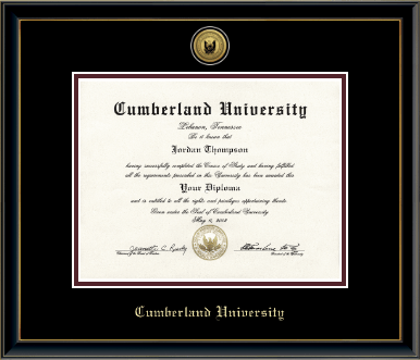 Cumberland University diploma frame - Gold Engraved Medallion Diploma Frame in Onexa Gold