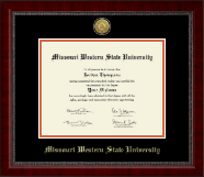 Missouri Western State University Gold Engraved Medallion Diploma Frame in Sutton