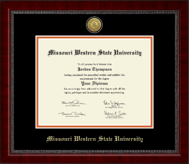 Missouri Western State University diploma frame - Gold Engraved Medallion Diploma Frame in Sutton