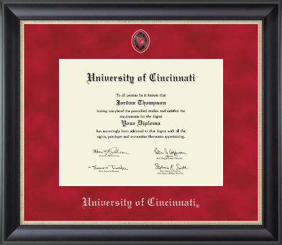 University of Cincinnati diploma frame - Regal Edition Diploma Frame in Noir