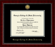 Georgia College & State University Gold Engraved Medallion Diploma Frame in Sutton