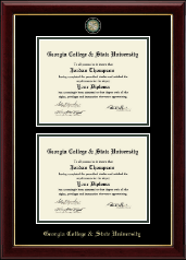 Georgia College & State University Masterpiece Medallion Double Diploma Frame in Gallery