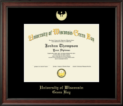 University of Wisconsin Green Bay diploma frame - Gold Embossed Diploma Frame in Studio