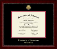 University of Arkansas Grantham diploma frame - Gold Engraved Medallion Diploma Frame in Sutton