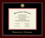 University of Arkansas Gold Engraved Medallion Diploma Frame in Sutton