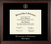 University of Arkansas Grantham diploma frame - Gold Embossed Diploma Frame in Studio