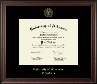 University of Arkansas Grantham diploma frame - Gold Embossed Diploma Frame in Studio