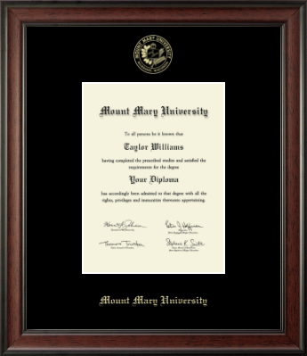 Mount Mary University diploma frame - Gold Embossed Diploma Frame in Studio
