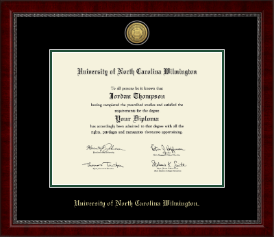 University of North Carolina Wilmington diploma frame - Gold Engraved Medallion Diploma Frame in Sutton