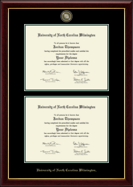 University of North Carolina Wilmington diploma frame - Masterpiece Medallion Double Diploma Frame in Gallery