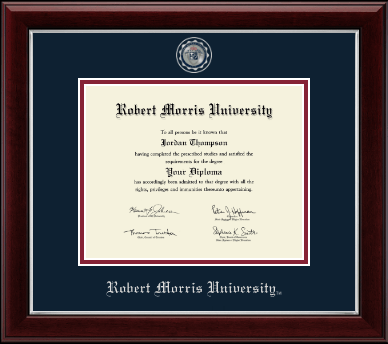 Robert Morris University in Pennsylvania diploma frame - Masterpiece Medallion Diploma Frame in Gallery Silver