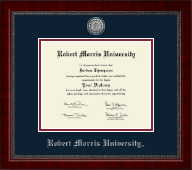 Robert Morris University in Pennsylvania Silver Engraved Medallion Diploma Frame in Sutton