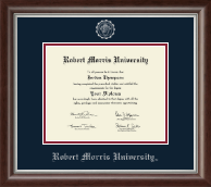 Robert Morris University in Pennsylvania Silver Embossed Diploma Frame in Devonshire