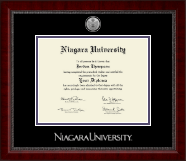 Niagara University Silver Engraved Medallion Diploma Frame in Sutton