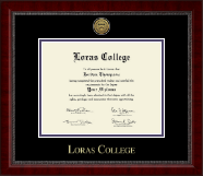 Loras College Gold Engraved Medallion Diploma Frame in Sutton