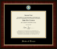State of Texas Masterpiece Medallion Certificate Frame in Murano